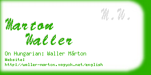 marton waller business card