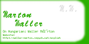 marton waller business card